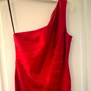 Calvin Klein Women's Dress - One Shoulder - Red - Size 8